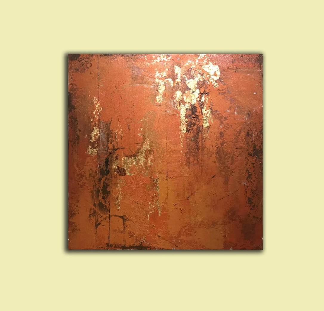 Orange Handmade Original Knife Red Abstract Canvas Wall Art BRAE7